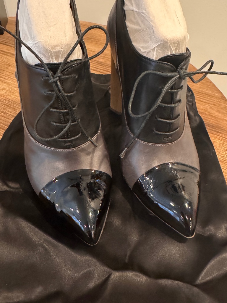 Ysl Black Grey Oxford Bootie